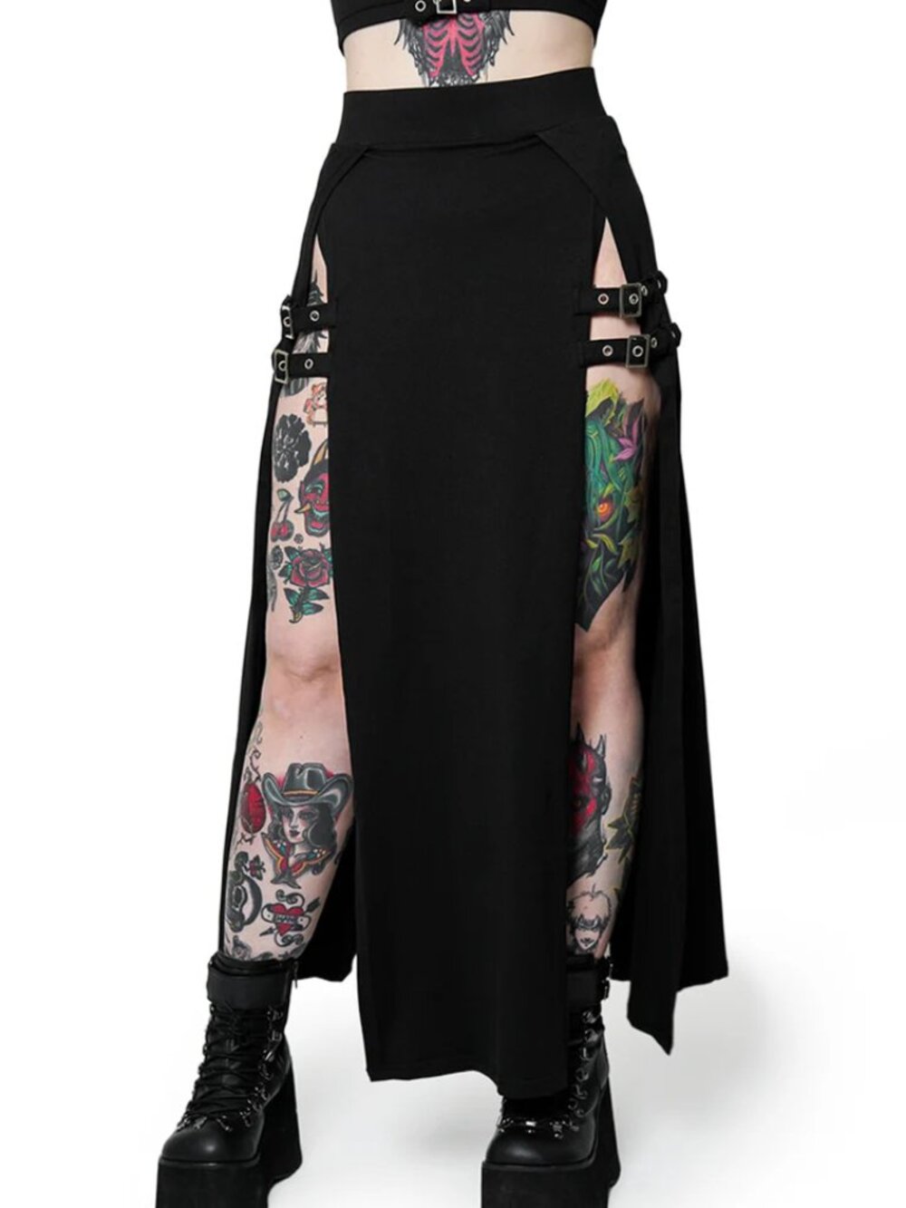 Gently Used Forest Ink M-Line Buckle Skirt - Size S